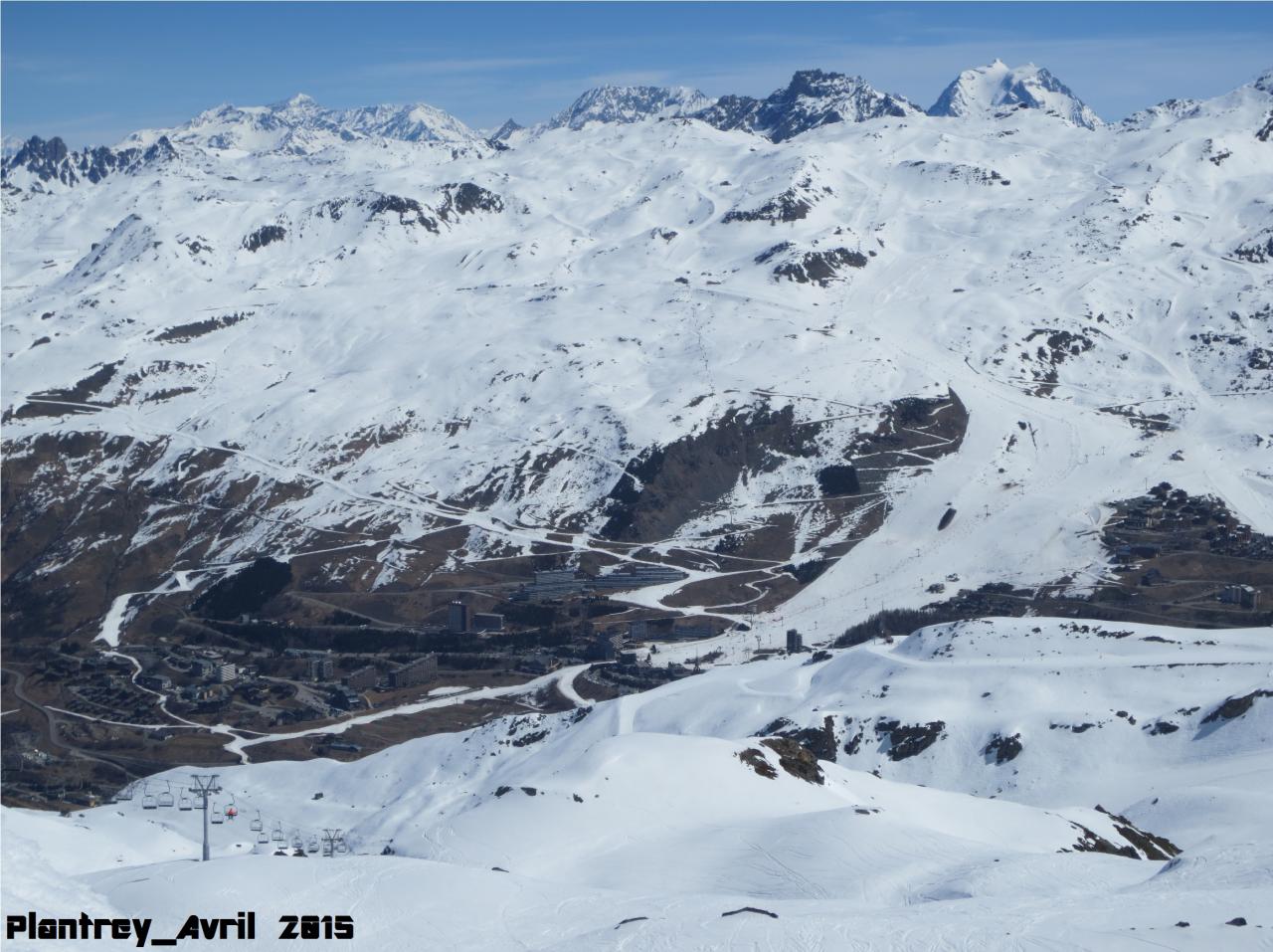 Vue sur le domaine skiable des Ménuires